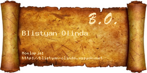 Blistyan Olinda névjegykártya